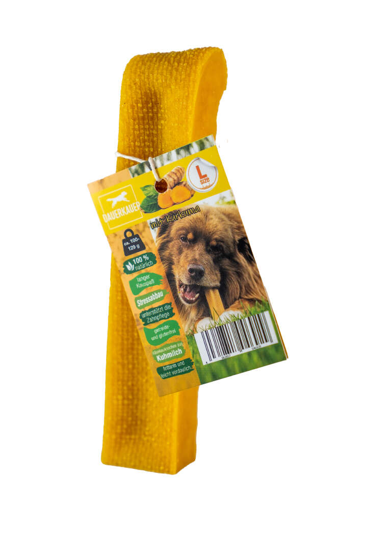 DAUERKAUER Hunde-Käsekauknochen mit Kurkuma